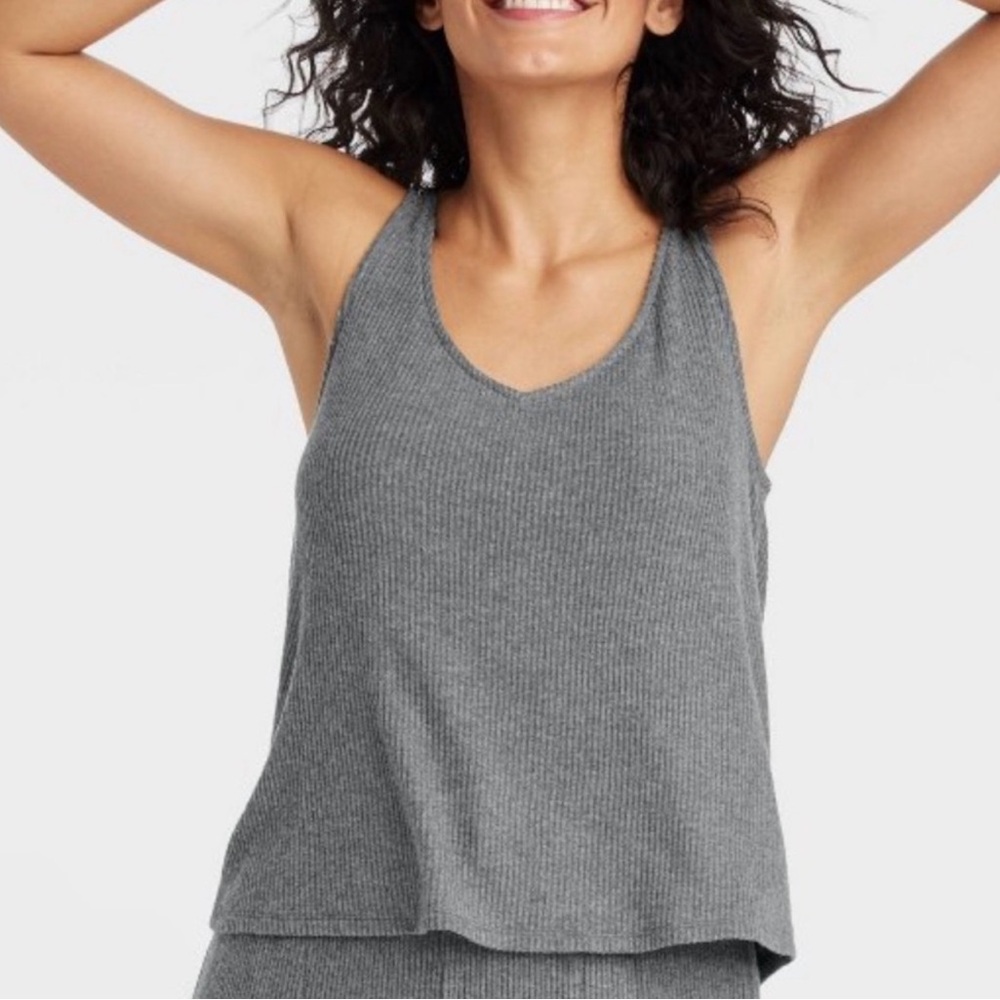 NWT Auden Women’s Cozy Ribbed Tank Top - Gray Small